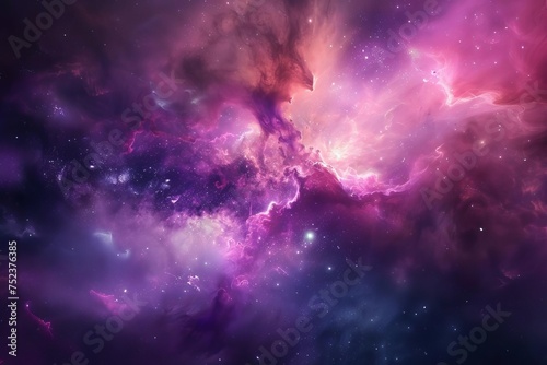 Galaxy nebula concept art Showcasing vibrant colors and cosmic phenomena Perfect for sci-fi and space-themed projects © Bijac