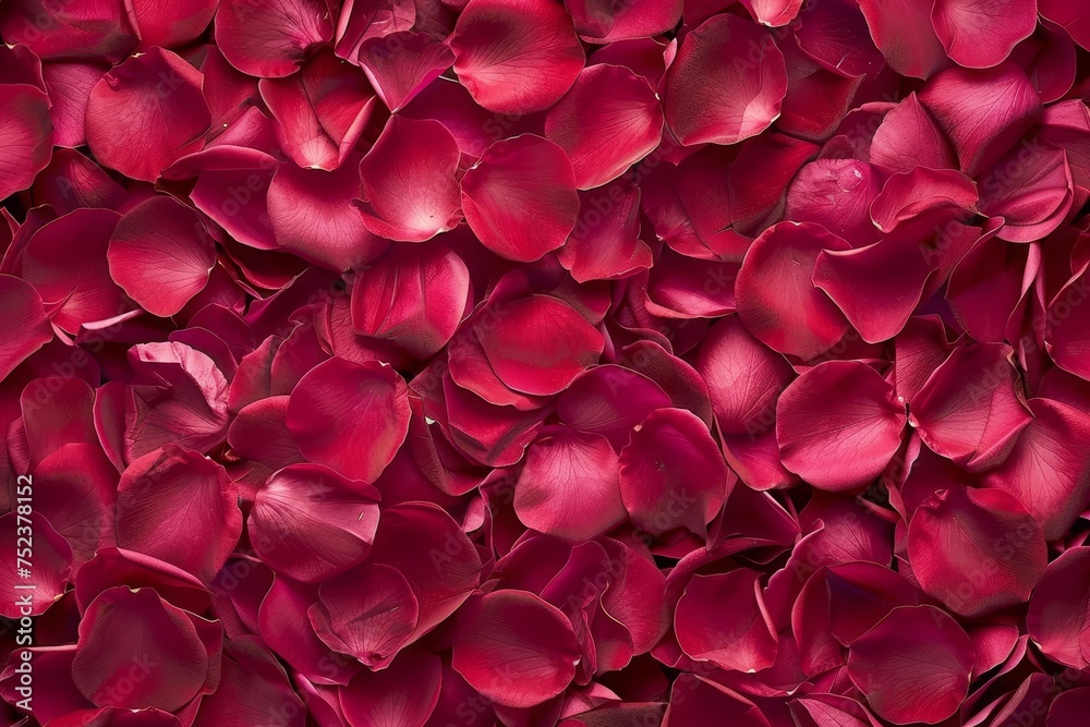 Seamless pattern of vibrant red rose petals Creating a lush and romantic floral wallpaper design