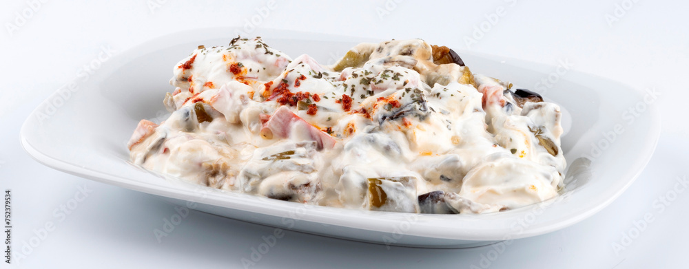 eggplant salad with yoghurt and garlic eggplant salad with yoghurt and garlic