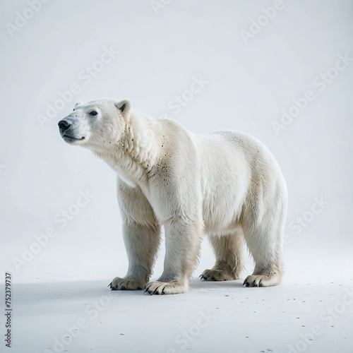 white polar bear on white