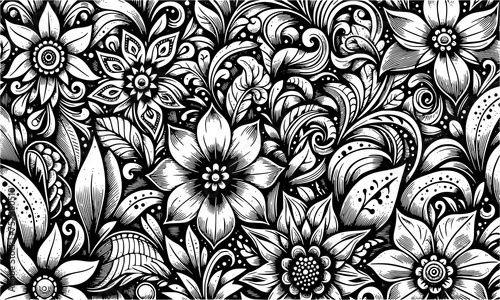 floral abstract organic patterns seamless pattern vintage style