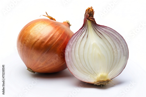 onions on a white background