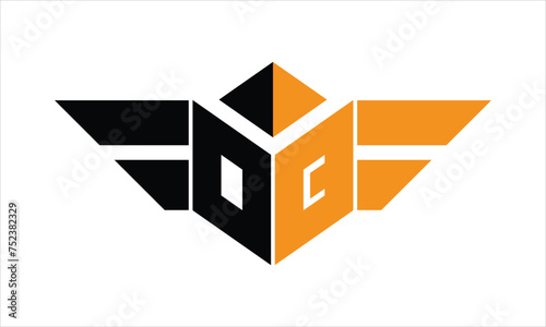 OQ initial letter falcon icon gaming logo design vector template. batman logo, sports logo, monogram, polygon, war game, symbol, playing logo, abstract, fighting, typography, icon, minimal, wings logo