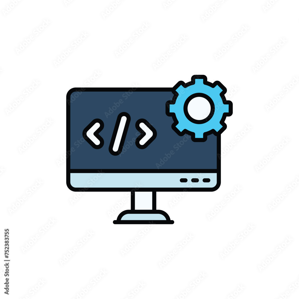 Coding icon design with white background stock illustration Coding icon design with white background stock illustration