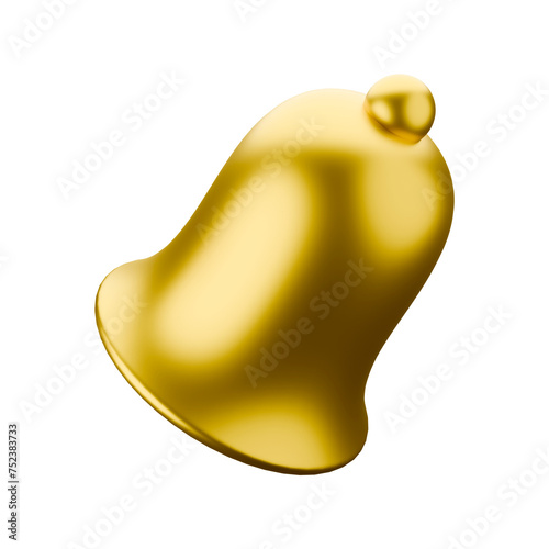Cartoon style Golden bell 3D rendering.