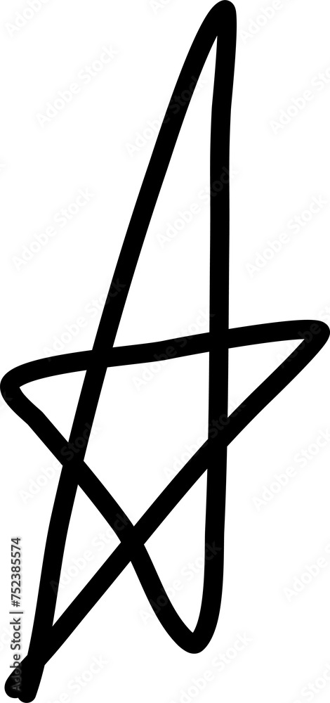 Set of hand drawn stars in doodle style