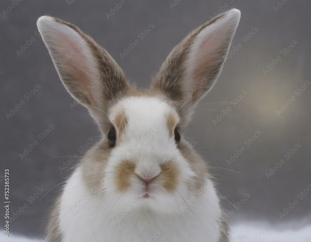 Obraz premium white rabbit in the garden