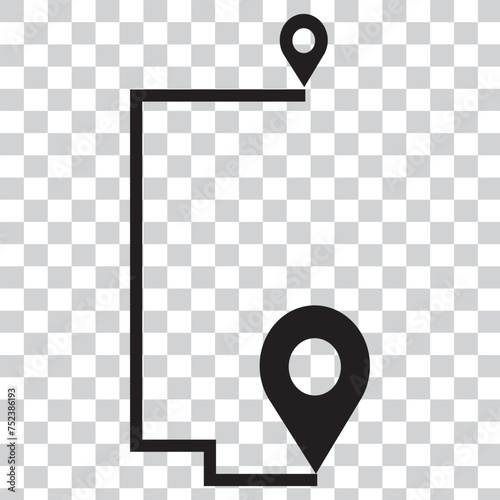 Wallpaper Mural Route map, route, map icon, Perfect use for print media, web, stock images, commercial use or any kind of design project.eps10 Torontodigital.ca