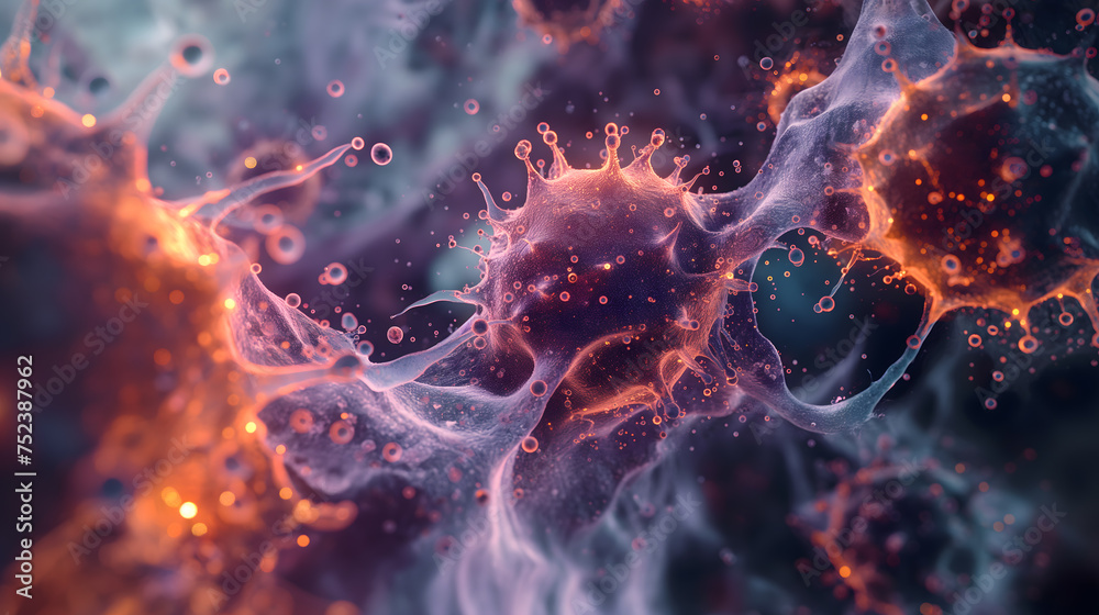 Fototapeta premium Intricate Microscopic World: A Visualization of Cell Structures