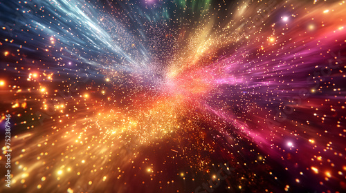 Cosmic Light Show: A Vibrant Space Explosion