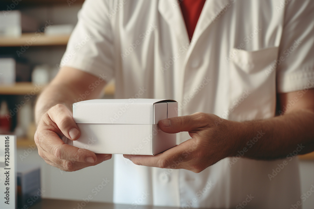 Smiling cheerful confident pharmacist in drugstore store shop Generative AI Smiling cheerful confident pharmacist in drugstore store shop Generative AI