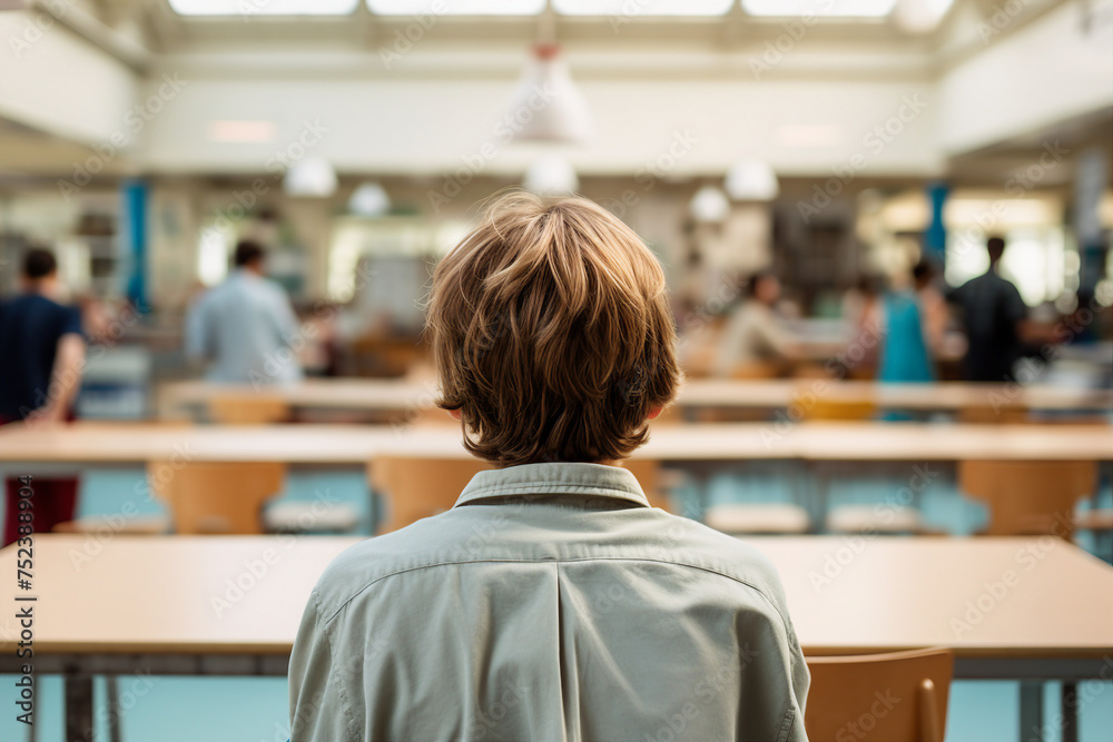 Happy school children in dinner place highschool canteen lunch break Generative AI picture Happy school children in dinner place highschool canteen lunch break Generative AI picture