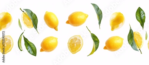 a group of lemons and a lemon slice