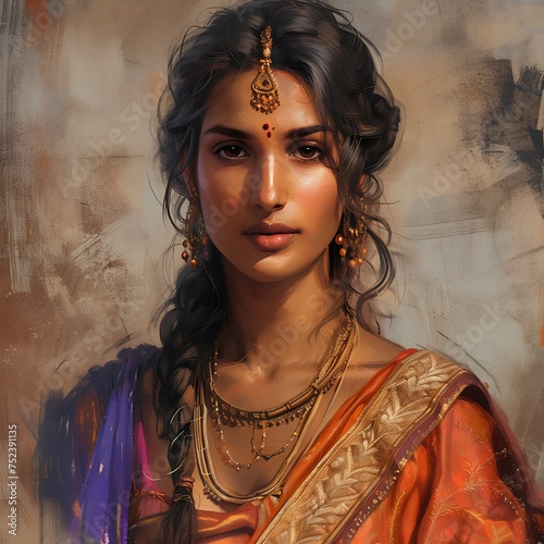 Indian southeast asian young woman created with AI