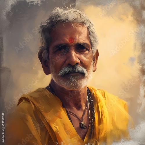 Indian southeast asian old man created with AI