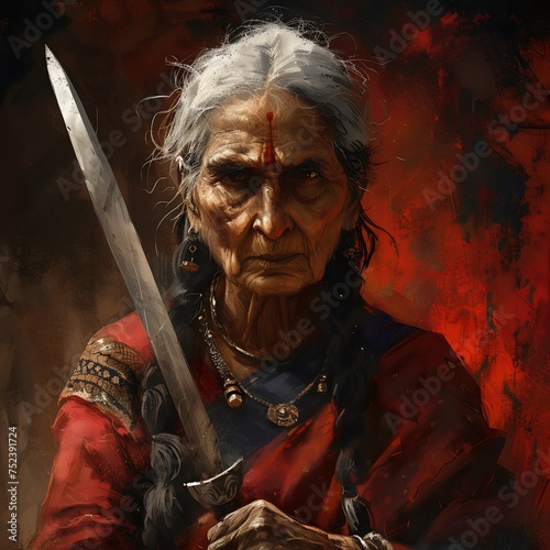Indian southeast asian old woman created with AI