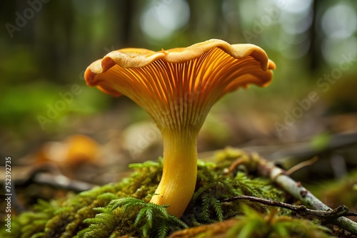 Yellow mushrooms in the forest
