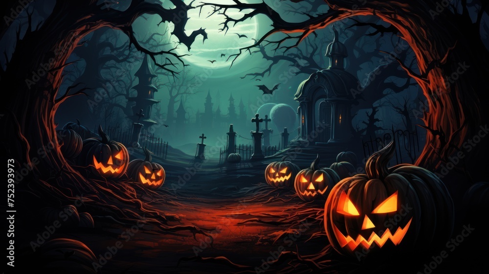 Ghostly Halloween Background Perfect for Adding Text Ghostly Halloween Background Perfect for Adding Text