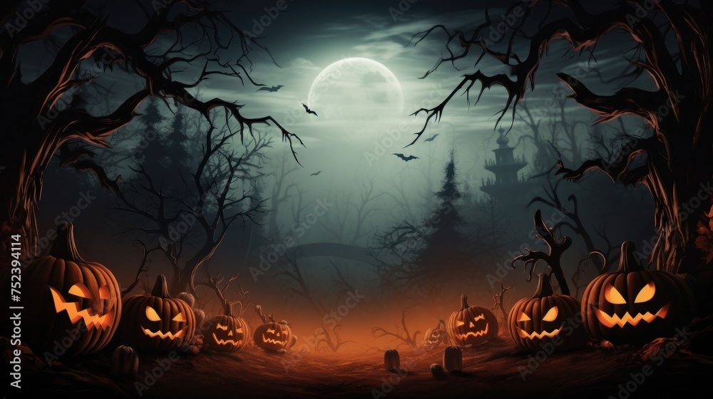 Supernatural Halloween Background with Ample Text Space