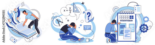 Project management vector illustration. Intelligent analysis guides decision-making in world project management Strategic development ensures alignment projects with business goals
