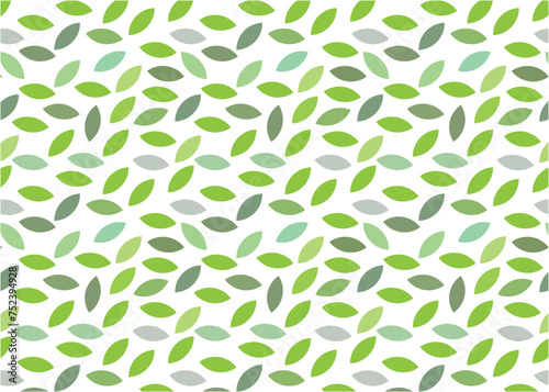 Green natural leaves pattern, vintage illustration background, green leaf monochrome graphic abstract design.	