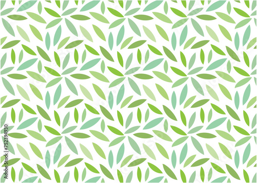 Green natural leaves pattern, vintage illustration background, green leaf monochrome graphic abstract design. 