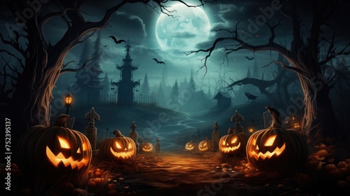 Sinister Halloween Background with Generous Copy Space