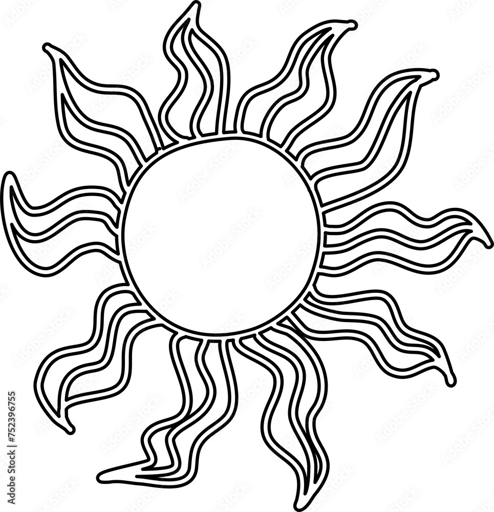 Fototapeta premium Drawing of sun. Design element