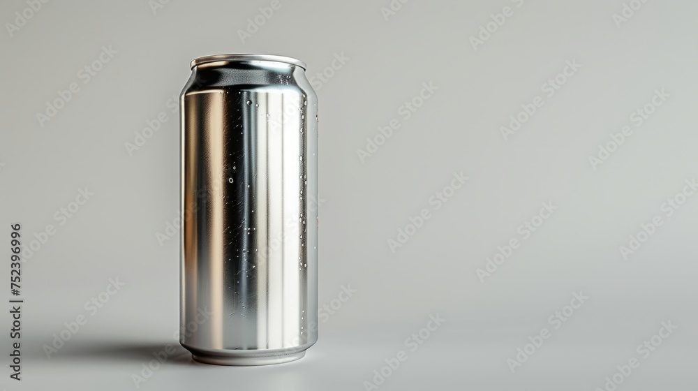 Full body photograph of a plain aluminum soda can isolated on a white background. Full body photograph of a plain aluminum soda can isolated on a white background.