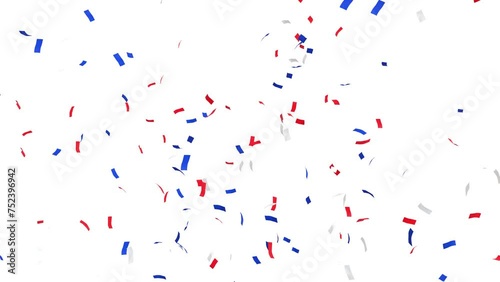célébration avec jets de confettis bleu blanc rouge avec couche alpha séparée - rendu 3D