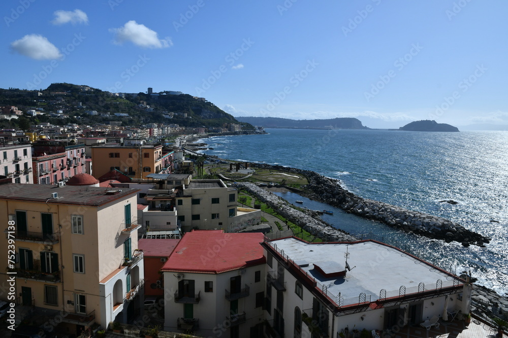 View of the town of Pozzuoli in Campania, Italy.