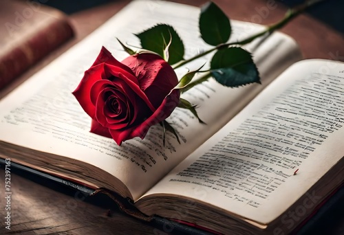 rose and book