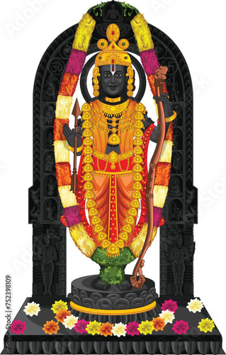 Statue of Ram Lalla, Lord Shri Rama at Ayodhya India