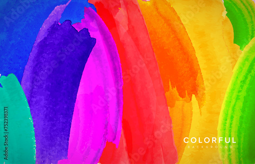 Multi layers color brush vector background. Vector template for brochure or cover background.