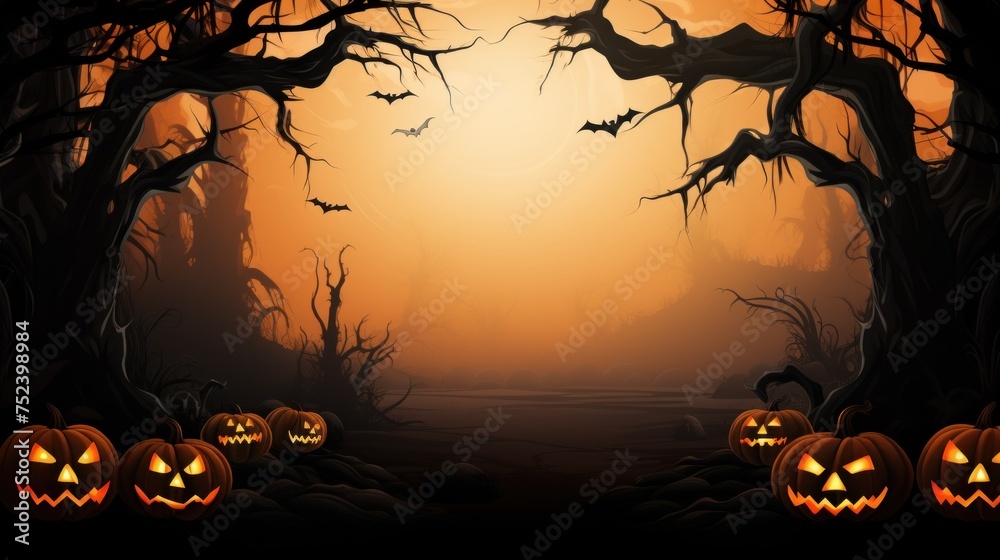 Ghostly Halloween Background with Adequate Copy Room Ghostly Halloween Background with Adequate Copy Room