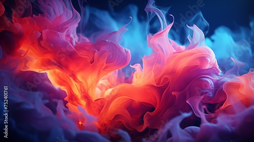 Electric blue and neon pink liquids collide in a burst of energy, forming intricate abstract patterns that fill the air. HD camera captures the intense collision with precision