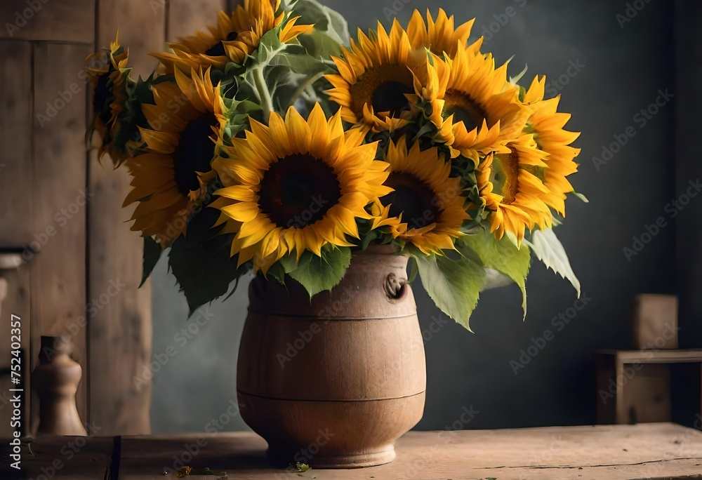 sunflowers in a vase