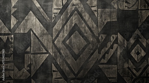 Background Texture Pattern in the Style of Abstract Stylized Neo-Tribal Graphite - Designs featuring bold, tribal-inspired patterns with a modern graphite created with Generative AI Technology
