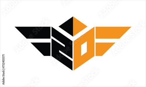 ZO initial letter falcon icon gaming logo design vector template. batman logo, sports logo, monogram, polygon, war game, symbol, playing logo, abstract, fighting, typography, icon, minimal, wings logo
