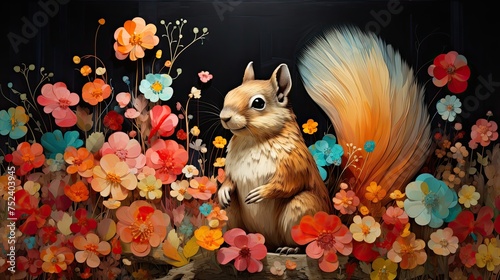 Enchanted Floral Squirrel Haven