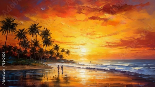 Romantic Sunset Beach Walk © Michel 