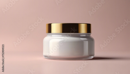  Vetrina di Lusso- Contenitore di Crema Cosmetica, Mock-up Vuoto su Sfondo Sofisticato per Presentazione Prodotto