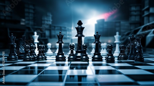 Chess board game concept of business ideas and competition and strategy ideas concep photo