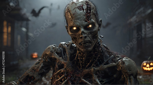 Halloween Zombie Scene created with Generative AI technology 