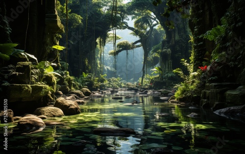 Tropical rainforest in Bali, Indonesia