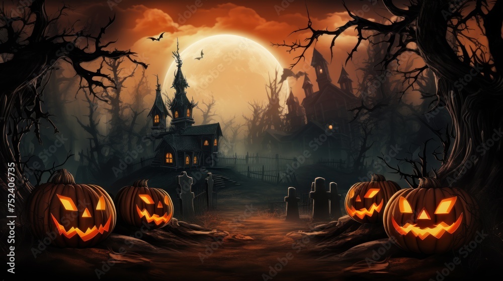 Enigmatic Halloween Background Offering Sizable Copy Space