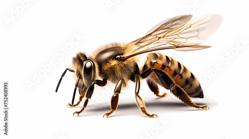 grupa pszczół lub pszczół miodnych na białym tle, pszczoły miodne