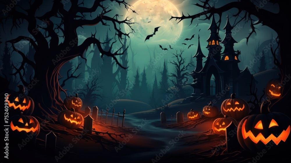 Petrifying Halloween Background with Plenty of Room for Text Petrifying Halloween Background with Plenty of Room for Text