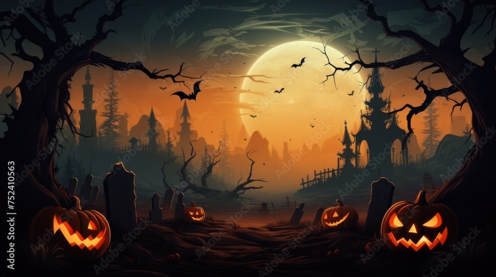 Dark Halloween Background with Abundant Copy Room Dark Halloween Background with Abundant Copy Room