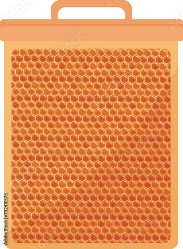 Honey comb frame icon cartoon vector. Food dessert. Pollen flavor natural